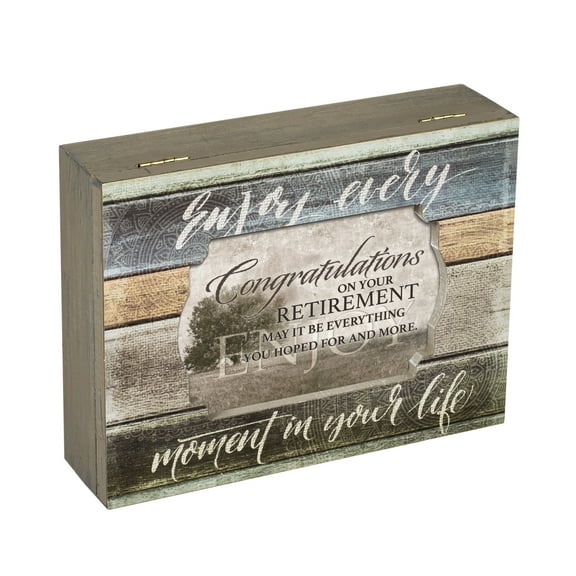 Cottage Garden Congratulations On Retirement Moments Decoupage Music Box Plays Wonderful World