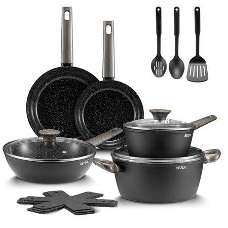 15-Piece Induction Cookware Set, Dishwasher Safe Pots and Pans, Compatible with All Stoves, Aluminum