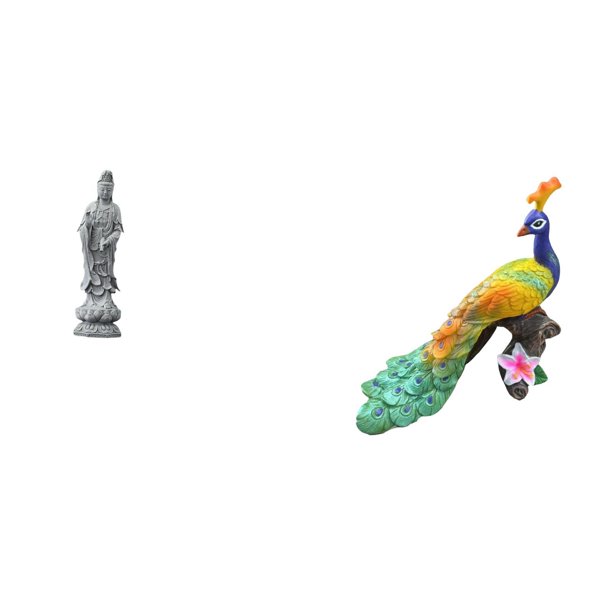 Estatua de Guan Yin,Estatua de Guan Yin para decoración del hogar.,Estatua del pavo real,Estatua de pavo real,adorno de escritorio creativo y divertido,Escultura decorativa de pavo real para