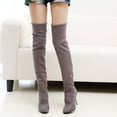 thumbnail image 6 of Knee High Boots Women Pointed Toe Stiletto Heel Fall Tall Boots Elastic Leather Long Boots, 6 of 7