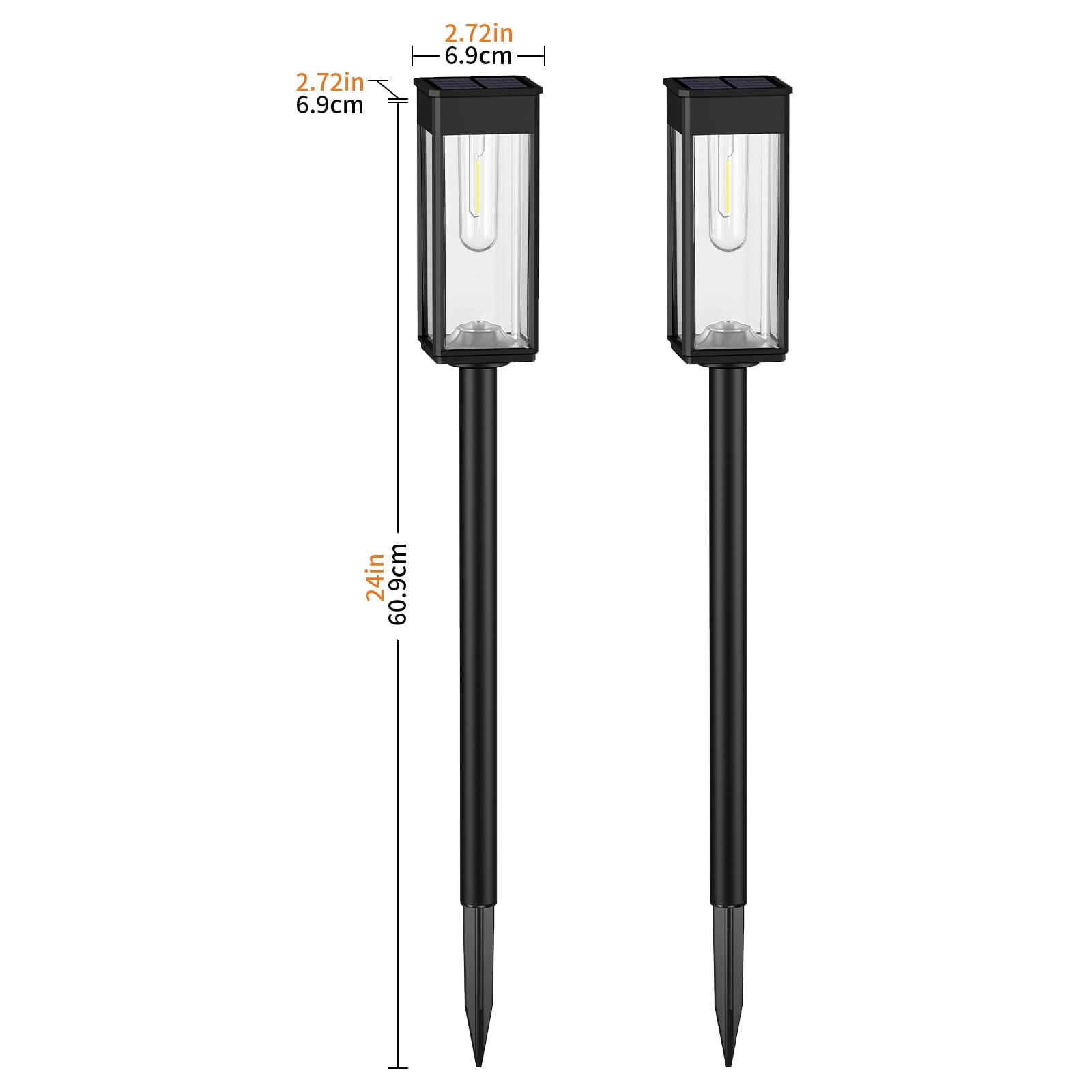 BITPOTT Solar Pathway Lights Outdoor 6 Pcs Cool White Solar Powered Landscape Lighting for Yard Walkway