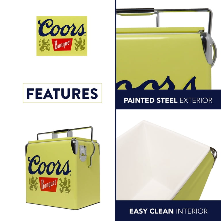 Coors Banquet Retro Ice Chest Cooler with Bottle Opener 13L (14 qt
