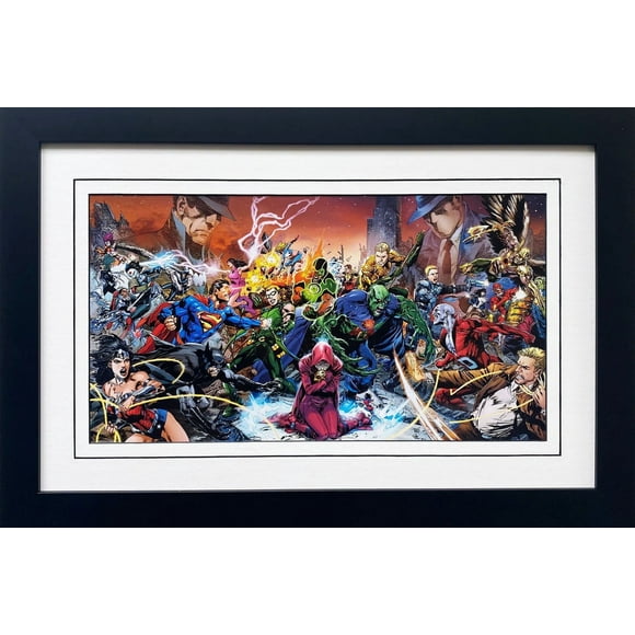 DC "Justice League Collage" CUSTOM FRAMED Matted Comic Book Poster Generic