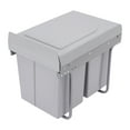 thumbnail image 3 of Dual 20L Slide-Out Trash Can Set - Under Sink Mount with Silent Rails for Waste Sorting, Grey, 3 of 20