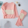 thumbnail image 4 of CYRBOKO Girls Thermal Sets, Cotton Elastic Waist Long Sleeve Soft Underwear Sets Pink Size 5-6 T, 4 of 5