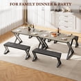 thumbnail image 4 of Juego de Comedor para 4 con Mesa y 2 Bancos Plegables Estructura de Metal en Forma Z que Ahorra Espacio para Cocina y Sala Gris, 4 of 7