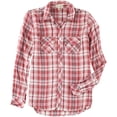 thumbnail image 1 of Camisa a cuadros maison Jules con botones para mujer rosa grande, 1 of 1