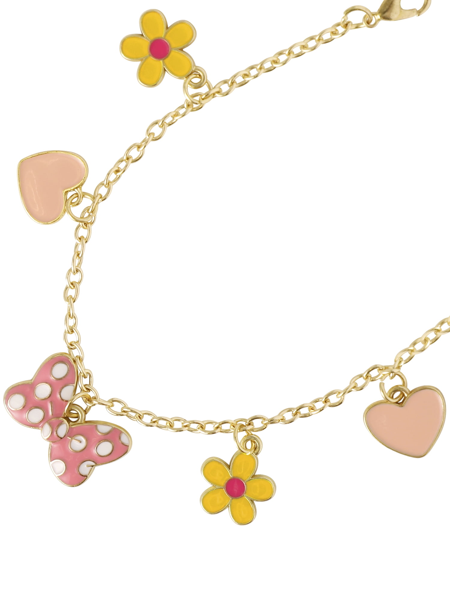Disney Women's Minnie Mouse Bow Charm Bracelet with Polished Finish