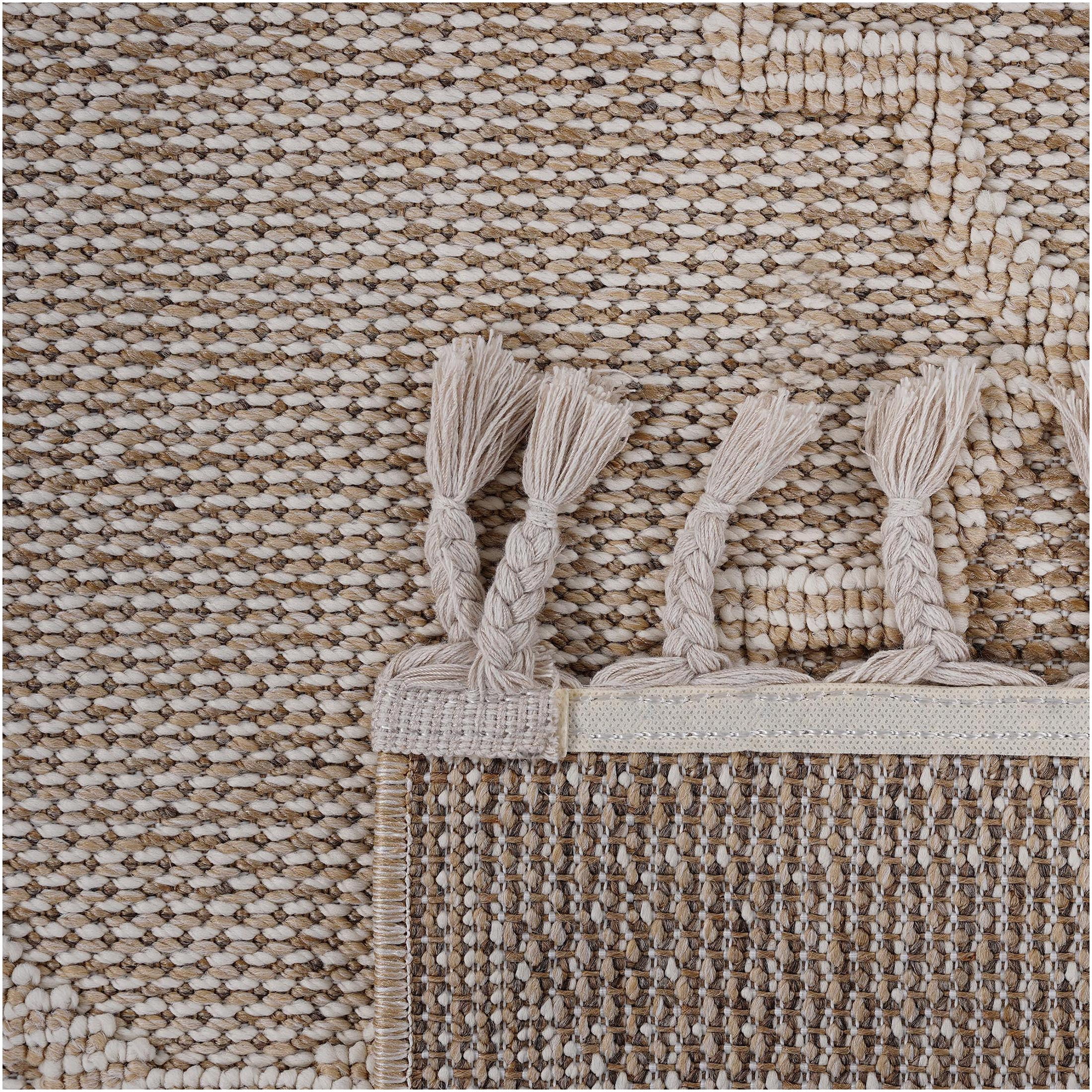 JERFIT 8x10 Cream Trellis Indoor Outdoor Rug, Non-Shedding Stain Resistant Low Pile Area Carpet for Living Room Bedroom