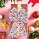 thumbnail image 4 of Lazo decorativo de Navidad | Cinta festiva de poliéster para fiestas | Opciones de Oro Rojo Plata | Material duradero anti-decoloración | Clásico Estampado de Árbol de Copo de Nieve de Santa, 4 of 6