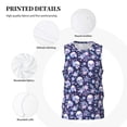 thumbnail image 3 of Honeii Skull flower white blue print basktball shirt for men and women, Unisex basketball jersey for Theme party-X-Large, 3 of 6