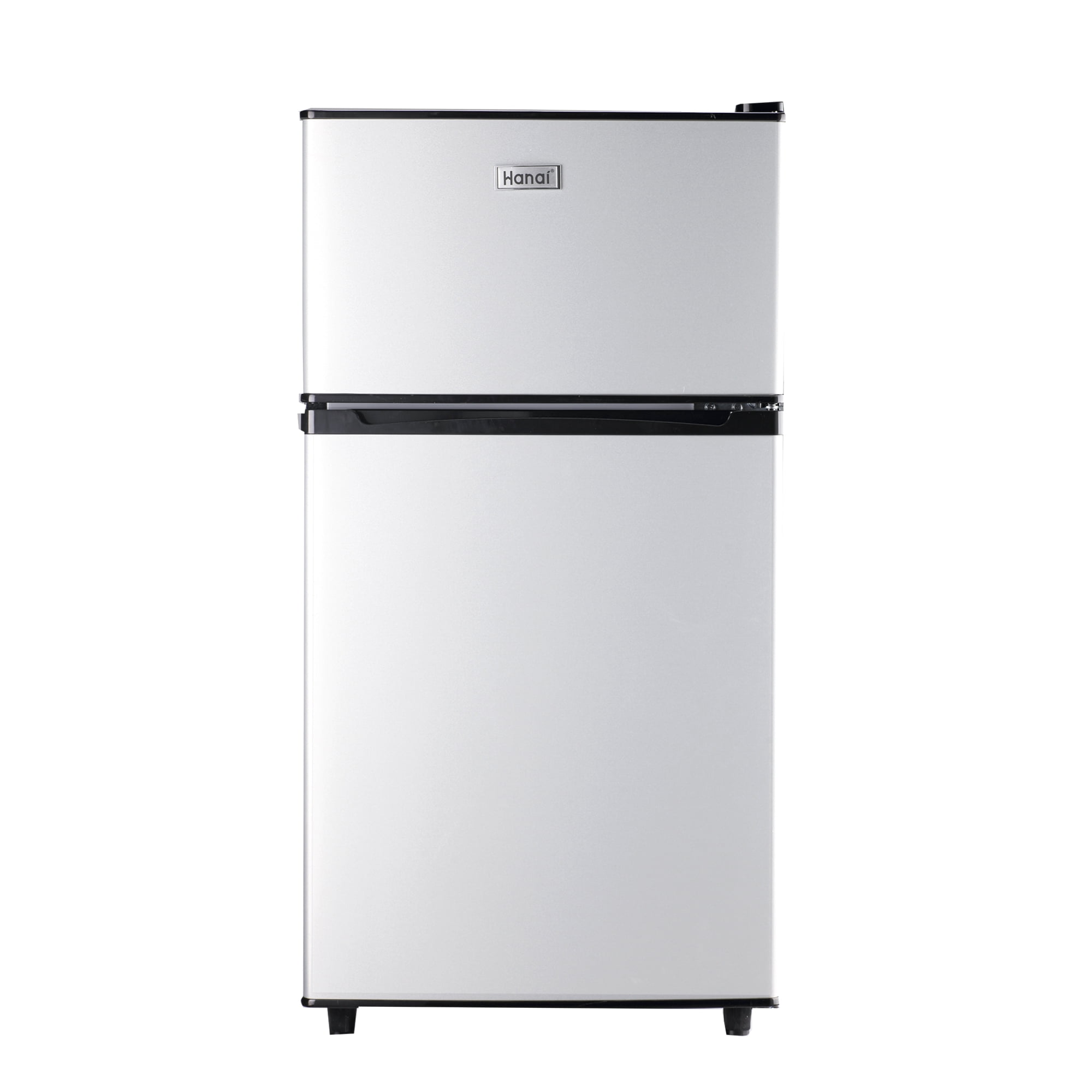 WANAI 3.5 Cu ft Two Door Mini Fridge with Freezer, Silvery, EStar