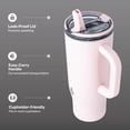 thumbnail image 2 of TAL 32oz Stainless Steel Skye Tumbler with Flip-Up Straw, Pink Shimmer, 2 of 9