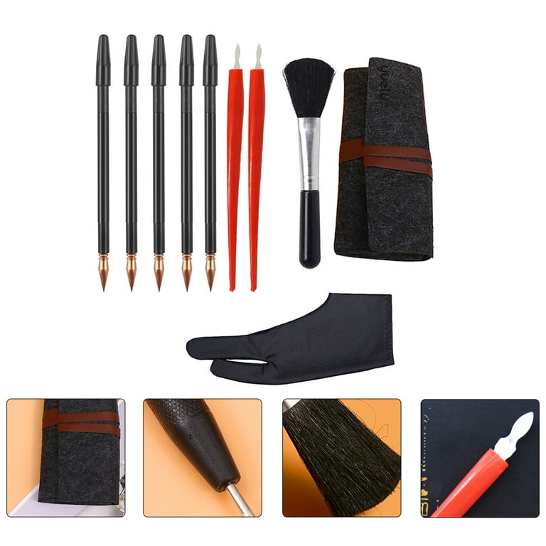 Scratch Color Pen Dual Tip/Scratch Paper Stick Stylus Tools for Art Paper  Painting/Expert Edition/Black & Gold Design / 10 Pieces