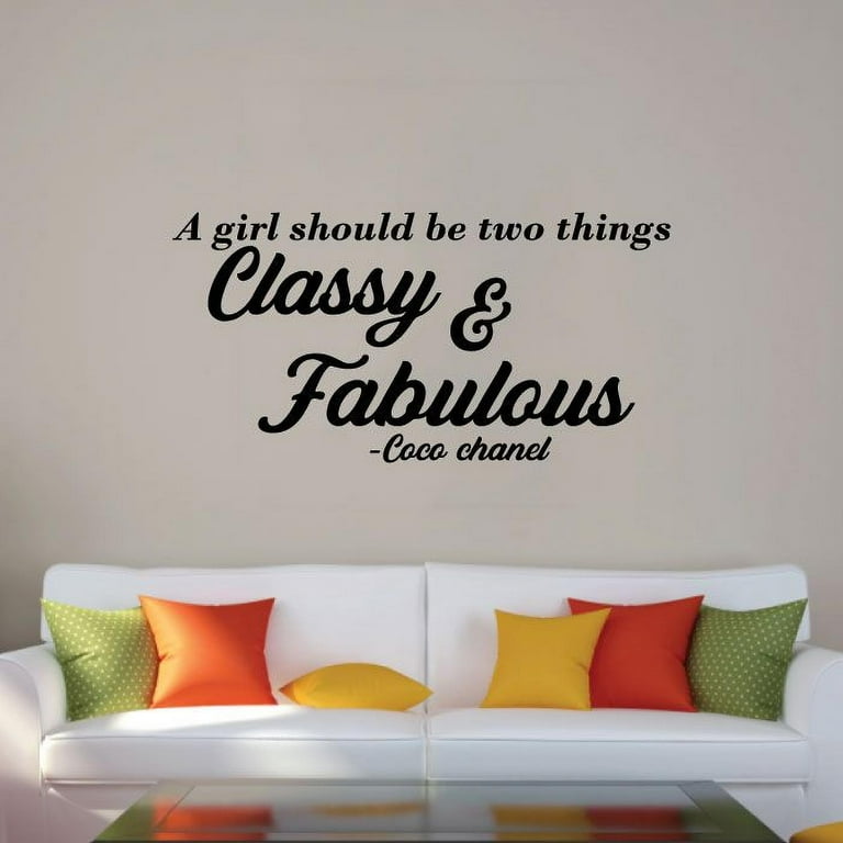 Coco Chanel Quote Classy and Fabulous Art Pink Art 