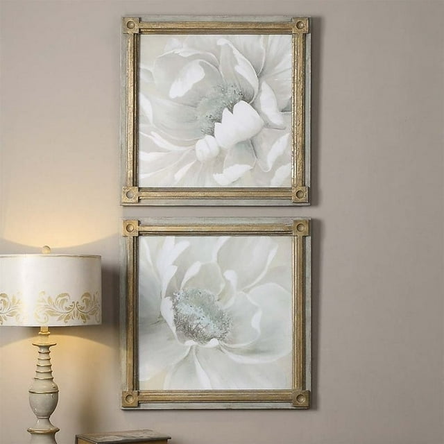 Uttermost Winter Blooms Floral Art (Set of 2)