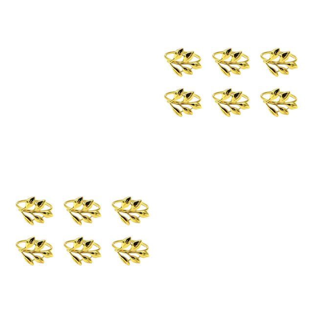 Yuarrent Servilletas de San Valentín con diseño de hojas, cierres de hebilla, servilleteros multiusos, mesa, toallas de papel para diario, dorado dorado 2piezas Yuarrent CBP368230
