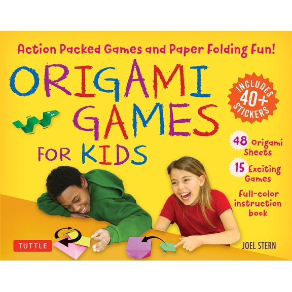 Pre-Owned Origami Games for Kids Kit : Action-Packed Games and Paper Folding Fun! [48 Sheets of Folding Paper + Stickers + Easy-to-Assemble Game Pieces + 15 Exciting Games] (Mixed media product)