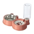 thumbnail image 2 of Comedero y bebedero para perros y gatos, doble cuenco antideslizante de acero inoxidable, cuencos desmontables para comida seca y húmeda, bandeja fácil de limpiar para alimentar a tu mascota, 2 of 6