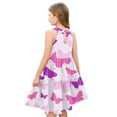 thumbnail image 4 of Abcomgle Cute Sundresses Dresses for Girls 10-12 Casual Halter Neck Sleeveless Girls Dresses Butterfly Sundresses Flare A-line Swing Dresses 7-8 Years,Purple Pink, 4 of 7