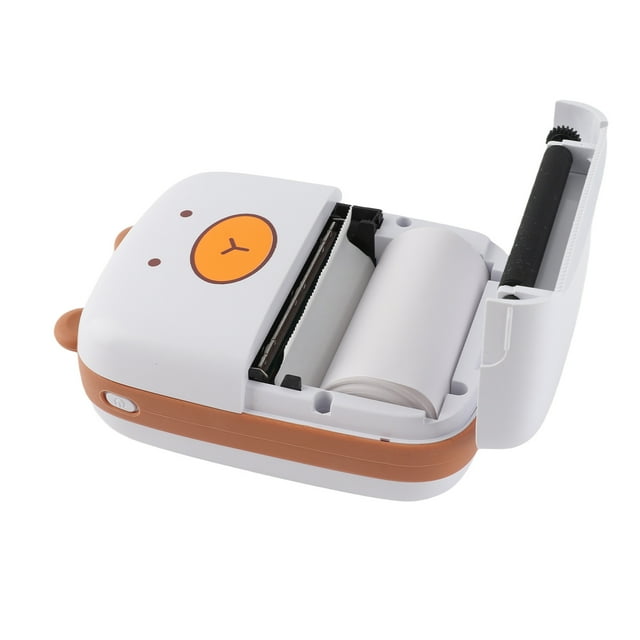 Pocket Printer, Easy Operation Photo Printer Cute Bear Shape Fast Printing Speed Wireless Connection for Studying for Leaving Message