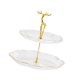 thumbnail image 4 of Soporte de exhibición de pasteles de 2 niveles, soporte para bandeja de servir alimentos, soporte para postres decorativo Claro, 4 of 9
