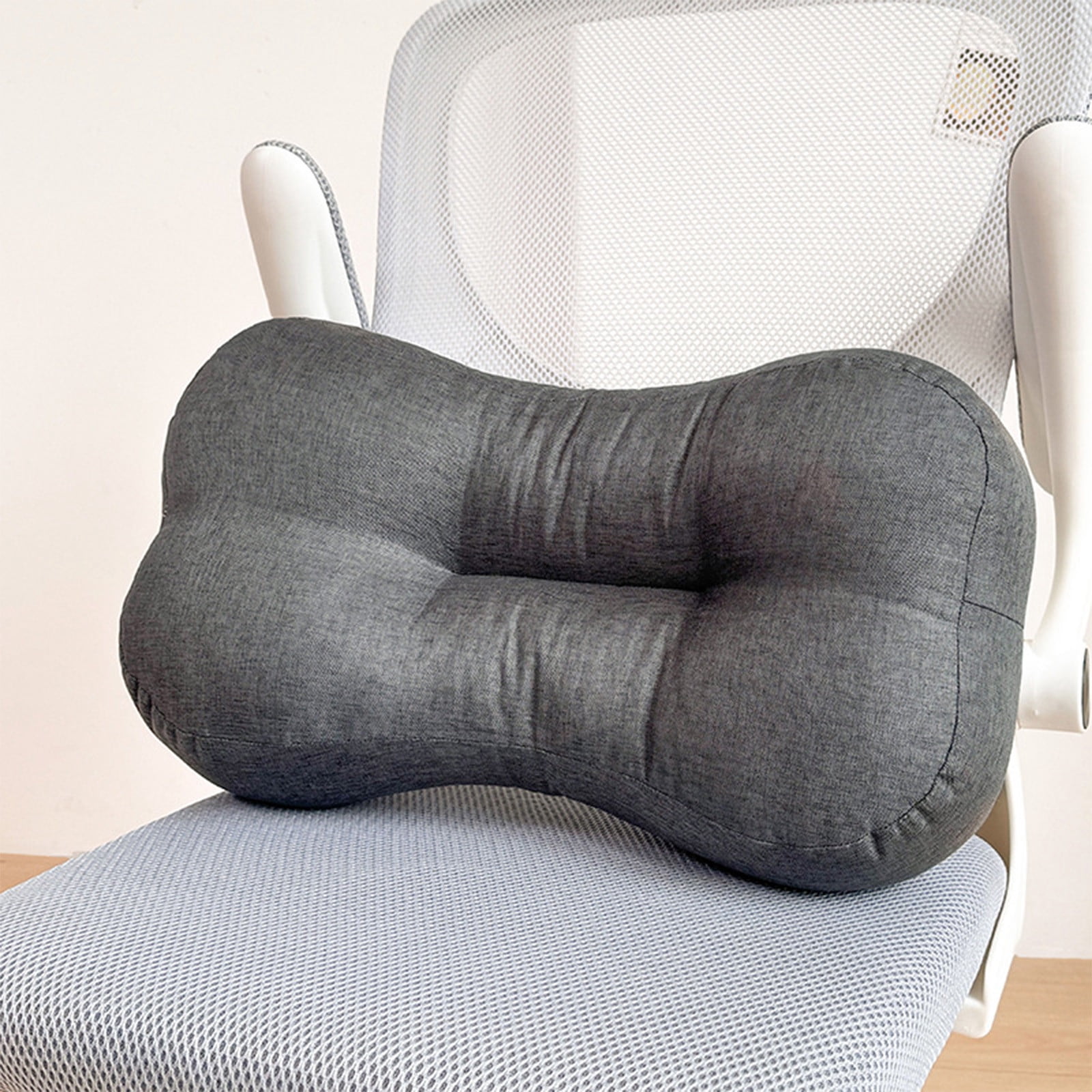 LHNFT Ergonomic Butterfly-Shaped Neck Pillow, Contoured Cervical Support Pillow for Neck Pain Relief, Soft Linen-Feel Pillow for All Sleeping Positions