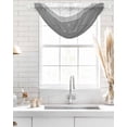 thumbnail image 4 of Waterfall Valances for Windows, Grey White Striped Kitchen Sheer Valance Curtains, Modern Abstract Art Aesthetics Rod Pocket Elegant Swag Valances for Living Room Bedroom, 47.2"x38.5", 2 Panel, 4 of 8
