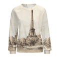 thumbnail image 7 of Eiffel Tower Womens Casual Crewneck Sweatshirt Long Sleeve Tops Cute Pullover Loose Fit, 7 of 7