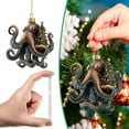 thumbnail image 2 of Christmas Ornament – Hand Painted Holiday Decoration, Deep Sea Christmas Tree Ornament With Metallic Hanging, Resin Décor For Ocean Lovers, Unique Themed Ornament For Holiday Displays, 2 of 9