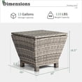 thumbnail image 5 of IVV 13 Gallon Small Deck Storage Box with Lid, Outdoor Storage Container for Hose Cushion Towel, Patio Rattan Wicker Side Table with Storage - Gray, 5 of 10