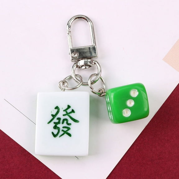 GOOHOCHY Mahjong Keychains Creative Hanging Ornaments for Decor Assorted Color Compact Design 3pcs