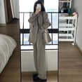 thumbnail image 2 of Conjunto de traje de dos piezas holgado y ajustado para mujer, chaqueta de traje informal de moda para otoño e invierno, 2 of 5