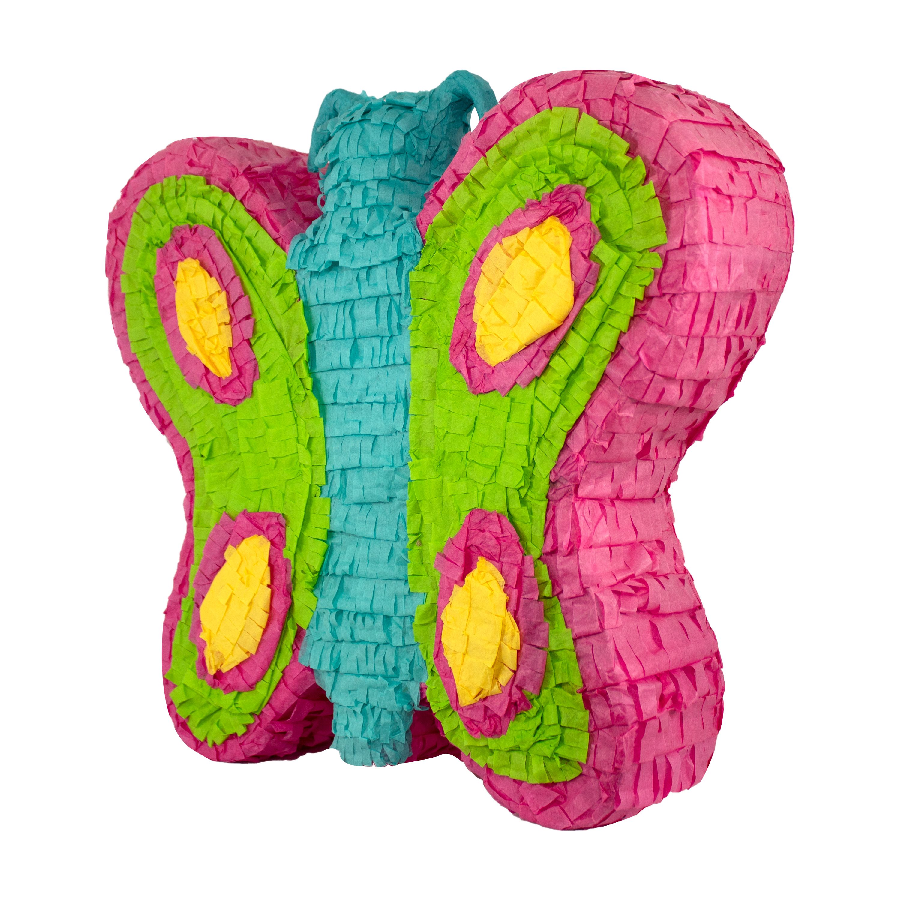 Filled Ya Otta Pinata Neon Butterfly Mexican Style Party Supplies Bundle with 2 pounds of Pi/ñata Candy Filler and an eBook on Activities for Kids Birthday Parties