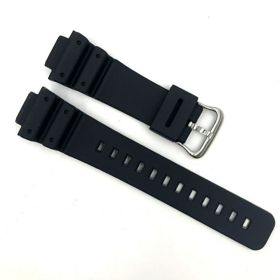 Casio Style Replacement 16mm Black Silicone Watch Band