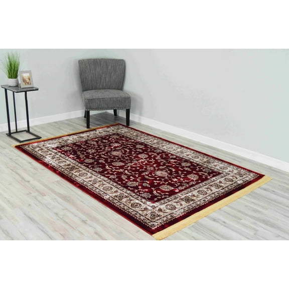 Casablanca Rug Design 1016 - 5'2"x7'5", Burgundy