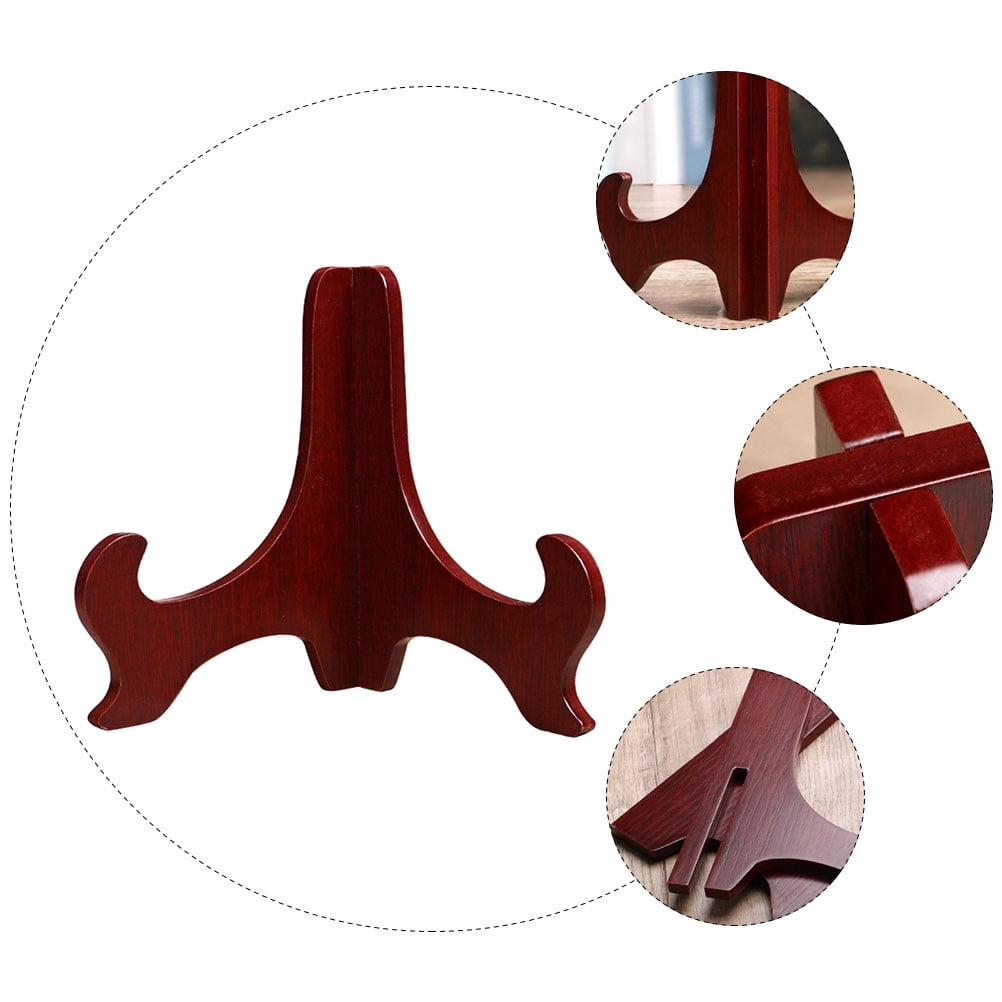 Masteelf 2pcs 10 Inch Plate Display Stand Wooden Easel Display Photo Holder Stand for Displaying Picture Books Decorative Plates Tablets