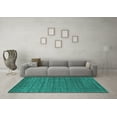 thumbnail image 3 of Ahgly Company Machine Washable Indoor Rectangle Abstract Turquoise Blue Contemporary Area Rugs, 5' x 8', 3 of 4
