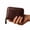 Brown, variant on Men's Zipper Bifold Wallet, Woven Synthetic Leather with ID Window and Coin Pocket