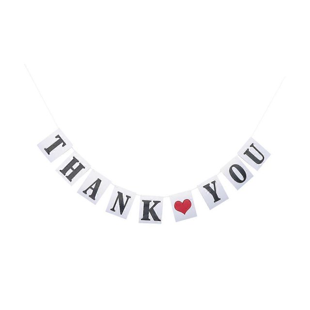 Thank You Letters Love Pattern Bunting Banner Decorative Paper Banner Party Supplies Photograph Props for Wedding