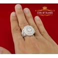 thumbnail image 3 of King of Bling's Sterling Silver White 1.75ct Cubic Zirconia Oval Wide Mason G Men's Ring SZ10, 3 of 10