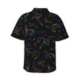 thumbnail image 4 of Xecao Dinosaur print Hawaiian shirt - a stylish short-sleeve button-down for men, perfect for casual beach and tropical outings., 4 of 9