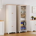 thumbnail image 5 of Function Home 72" Kitchen Pantry Cabinet, Freestanding Storage Cabinets, Tall Food Pantry with Doors and Adjustable Shelves, Utility Floor Cabinet for Kitchen Dining Room Living Room, White, 5 of 9