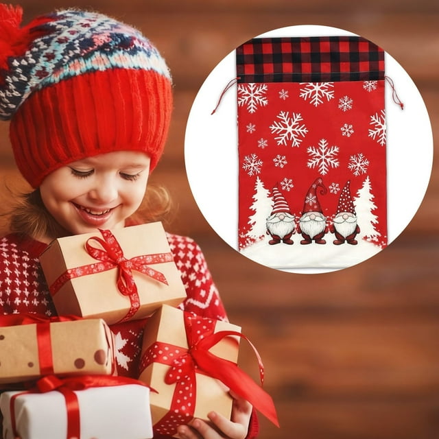 Grands Sacs Réutilisables Durables avec Design de Père Noël pour Fêtes et Célébrations Festives