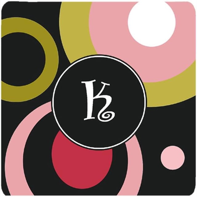 Carolines Treasures AM1001-KFC Monogram - Retro In Black Foam Coasters - Set Of 4- 3.5 x 3.5 In.