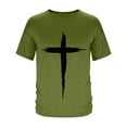 thumbnail image 4 of HONHUZH Mens Summer Tops 2026 Cross Graphic Tees Casual Print Crew Neck Pullover T-Shirt Short Sleeve Tees, 4 of 5