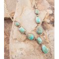 thumbnail image 2 of Genuine Blue Turquoise Roped Golden Bronze Y Necklace, 2 of 5