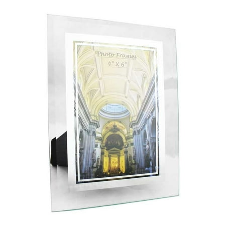 glass 4x6 mirrored edge frame walmart
