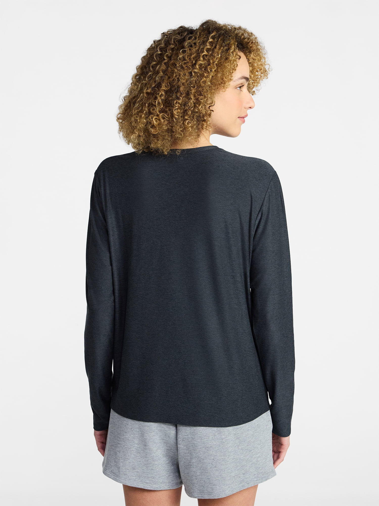 Athletic Works Women's ButterCore Tee with Long Sleeves, Sizes XS-XXXL