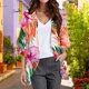 thumbnail image 2 of Mujeres Playa Cubrir Casual Manga Larga Impresa Cardigan, Estilo Ligero para el Hogar Y el Uso Diario, 2 of 4